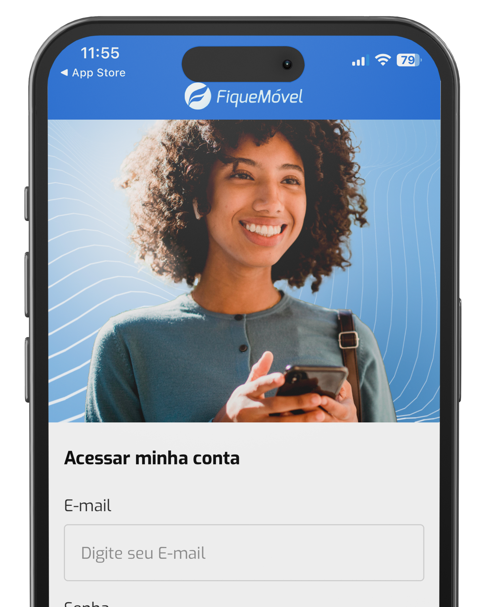 Celular com aplicativo JR Cliente